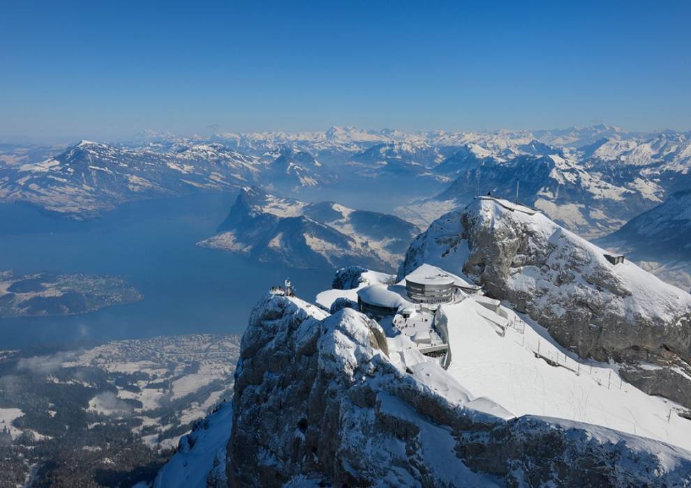 Auf den Pilatus mit herrlichem Blick auf die Schweizer Alpen